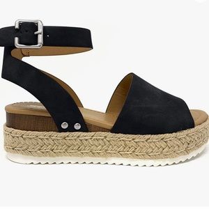 Soda Open Toe Ankle Strap Espadrilles